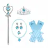 Em Estoque Coroa Infantil Elza Acessório de Cabeça de Princesa Varinha Mágica de Princesa Varinha de Fada Luvas Colar Vestido Infantil de Fantasia