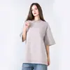 280G Nueva Camiseta Unisex de Manga Corta con Rayas Azules Lavada Desgastada Holgada Marca Americana de Moda Algodón Puro Pesado Personalizada