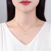 Colar Jinse pingente pequeno latão micro cravejado zircônia redondo requintado fada Super Brilhante joia de pescoço para o dia a dia feminino atacado