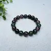 Nuevo Pulsera de Ágata de Venas de Dragón Verde Rosa Cuentas Redondas Unisex Joyería de Mano para Transmisión en Vivo Fuente Mayorista Cuerda de Mano Dropshipping