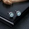 Pendientes Populares Transfronterizos Europeos y Americanos para Hombres, Pendientes de Ojo de Diablo Chapados en Cobre con Microincrustaciones de Circonita, Pendientes Exquisitos de Moda para Fiesta