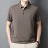 Nueva Camisa Polo de Manga Corta de Verano para Hombre Casual de Negocios Color Sólido Estampada Cómoda Camiseta con Cuello para Hombre Tops de Exportación