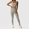 Procesamiento de Fábrica Ropa de Yoga con Logo Oem Personalizado para Mujer, Control de Abdomen Deportivo, Levantamiento de Glúteos, Pantalones de Yoga Cinco Puntos para Correr