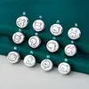 Accesorios de Plata Pura 999 Doce Signos del Zodíaco Cuentas Espaciadoras de Agujero Grande Amuleto de Nube para el Año del Caballo Pulsera DIY Collar Cordón Trenzado