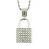 Nuevos Productos Accesorios Personalidad Moda Forma de Candado Collar Colgante Diamante Ropa para Hombres y Mujeres Colgante