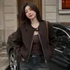 Chaqueta de trabajo de moda estilo coreano para mujer, estilo corto, nuevo modelo otoño 2025, chaqueta casual versátil para mujeres petite, top de moda