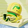 Nuevas Gafas de Natación para Niños con Marco Grande, Alta Definición, Impermeables y Antivaho, Set Profesional de Gafas de Buceo y Gorro de Natación para Niños y Niñas