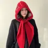 Balaclava Jacquard Estilo Coreano Fair Isle para Mulheres, Chapéu Cachecol Oversized para Outono e Inverno, Chapéu Pulôver Tudo-em-Um