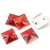Resina Cuadrado Cosido a Mano Pedrería Fondo Plano Doble Agujero Hebilla Plana Piedras Cosidas a Mano Decoración de Ropa DIY Accesorios de Joyería con Pedrería