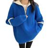 Azul Klein Prendas de Punto para Mujer Otoño e Invierno Engrosado 2025 Nuevo Estilo Caliente Pequeño Azul Prendas de Punto Chaqueta Top