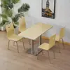 Juegos de mesa y sillas, diseñados específicamente para cafeterías escolares, restaurantes, tiendas de té de burbujas y establecimientos de comida rápida.; mesas y sillas de comedor sencillas de grado comercial