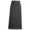 Falda Otoño e Invierno 2024 para Mujer Cintura Alta Abertura Estilo Chanel Cadera Falda Recta Adelgazante Media Longitud Falda de un Paso