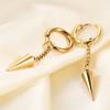 Moda Transfronteriza Europea y Americana Acero Inoxidable Dorado 18K Colgante de Cono Triangular Largo con Remache de 14 mm Pendientes Versátiles al por Mayor para Mujer