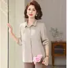 Camisas Delgadas de Manga Larga para Primavera para Madres, Blusas Delgadas de Moda, Camisas de Color Sólido para Primavera y Verano de Mujeres de Mediana Edad y Mayores