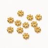 Paquete de 18k color oro reteniendo Xizang copo de nieve 6mm tapa de flor soporte de cuentas toroide diy collar tapa de cuentas soporte accesorios hechos a mano