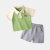 Traje de bebé de manga corta familia Dudu verano nuevo niños top de media manga pantalones camiseta de manga corta para niños pantalones ancho