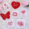 2.14 Hermoso adorno para pastel de San Valentín, adornos de perla de amor, confesión de pareja, lazo de malla de hada, complemento
