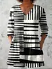 2026 nuevo vestido casual de verano holgado con cuello en V, estampado 3D, comercio exterior transfronterizo, europeo y americano - Lino Linglong