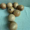 Madera de Haya Europea 5 Puntas Color Natural Brillante Manija de Bola de Madera de Agujero Único Accesorios de Ferretería para Puertas de Gabinete Cajones con Inserto Roscado M4