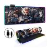 Alfombrilla de Ratón Gundam Super Luminosa RGB Gaming Esports Almohadilla para Teclado Engrosada LED Antideslizante Alfombrilla de Mesa Venta al por Mayor de Fábrica