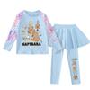 Traje de Baño Kapibara para Niñas, Dos Piezas con Mangas Largas y Pantalones Largos, Traje de Baño con Protección Solar para Niñas Mayores, Set para Aguas Termales