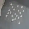 Susan Notas Pegatinas de Uñas para Niños con Estampado Dorado, Lindo Conejito Blanco Pegatinas Metálicas para Uñas, Ráfaga de Estrellas al por Mayor