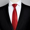 Corbata Roja para Hombre con Estilo de Cremallera, Ropa Formal para Bodas, Novio, Negocios, Anudada a Mano, Fácil de Jalar Sin Nudos