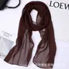 Lenço de Chiffon Liso Colorido Casual Moda Primavera e Verão Proteção para o Pescoço Lenço Decorativo Versátil 150*23cm Lenço de Pescoço