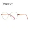 Montura Óptica Retro Redonda Exportación Punto 3175 Remache Clásico Alambre Dorado Protección Ocular Espejo Plano Gafas para Mujer Anti Luz Azul