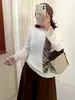 Suéter de Punto de Malla Simple con Cuello Redondo Estilo Invierno 2026 Talla Grande para Chicas Gorditas Versátil Adelgazante Capa Base Top Mujer 25111