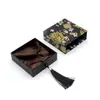 Caja de Joyería Desplegable con Patrón Estilo Chino Retro, Caja para Pulseras y Collares, Almacenamiento de Pulseras, Caja de Regalo Creativa, Caja de Embalaje