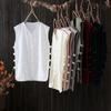 Verão Masculino fino de algodão e linho chinês estilo Tang terno com fivela retro Hanfu Old Head Shirt Colete estilo chinês para homens