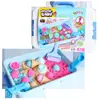 Juego de Almacenamiento de Arena para Juguetes Infantiles Transfronterizo Pastel Traje de Helado Femenino Maleta Moldes de Arena de Cuarzo Arena de Colores Moldeable Juguetes