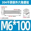 Ventas Directas de Fábrica M3-M12 GB 304 acero inoxidable Tornillo hexagonal exterior cabeza hexagonal tornillo hexagonal