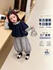 Conjunto Estilo Coreano para Niñas 2026 Otoño/Invierno Top con Forma de Capullo para Niños Suéter para Bebé Pantalones de Pana con Forro Polar y Lunares de Linterna para Niños Pequeños