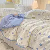 2026 Novo Estilo Colcha de Verão Bordada em Formato de Concha com Acolchoado, Colcha de Resfriamento de Verão, Colcha de Ar Condicionado, Jogo de Cama de Gaze de Camada Dupla Conjunto de Quatro Peças (Disponível para Compradores)