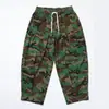 Pantalones de pierna ancha con cordón, cintura elástica, tiro alto, estilo workwear, casual largo, corte recto holgado, hasta el suelo, nuevo camuflaje europeo y americano transfronterizo