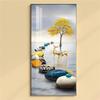 Pintura Decorativa para Sala de Estar de Luxo Leve, Pintura de Parede Moderna Minimalista de Alto Padrão para Sala de Jantar, Mural Quadrado de Alto Padrão para Hall de Entrada com Nove Peixes