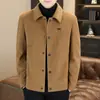 Chaqueta de lana de exportación para comercio exterior para hombre, nueva moda invernal de moda con solapa, abrigo de lana cálido acolchado