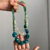Colar Pingente Acrílico Quadrado Redondo Irregular Camada Dupla Corrente Clavícula de Luxo Leve Moda Versátil para Mulheres