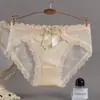 Calcinha feminina estilo renda estilo francês verão cintura baixa calcinha feminina cetim malha branca pura transparente roupa íntima fina