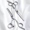 Tesoura de Cabeleireiro Profissional Desbaste Corte de Cabelo Dentes Planos Corte de Franja Artefato Autocorte Conjunto de Cabelo Casa Homens e Mulheres