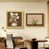 Pintura Decorativa Vintage para Sala de Estar Estilo Francés, Pared de Fondo para Sofá Maillard, Arte de Pared de Alta Gama, Mural Grande Blanco Estilo Mid-Century