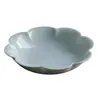 Vaso Petal Verde Sombra Suporte Prato Dispensador Cerâmico Doméstico Prato de Frutas Conjunto de Chá Kung Fu Mesa de Secagem de Frutas Prato de Castanhas Dim Sum