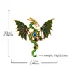 Broche de Dragón Volador Mecánico Steampunk Esmalte Multicolor Engranaje Pin Ropa Retro Oscura Bolsas Accesorios Mayoreo