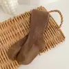 Meia-calça infantil de algodão para todas as estações, listras verticais lisas, cor de doce, peça externa para meninas, meias básicas de cor sólida