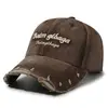 Gorra de Béisbol Bordada Vintage Lavada Retro Europea y Americana, Gorra Versátil para Exteriores Unisex Desgastada, Gorra de Sol a la Moda