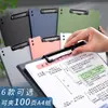Pasta A4 Prancheta para Reunião de Escritório Abertura Horizontal e Vertical Prancheta de Clipe Plástico PP para Dados Armazenamento de Provas de Aluno Clip