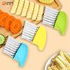 Rebanador de Papas para el Hogar Cortador de Papas Fritas Corte Ondulado Cuchillo de Dientes de Lobo Cuchillo para Dar Forma a Papas Fritas Juego de Cuchillos de Plástico para Frutas para Niños