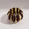Pulsera Asimétrica Geométrica de Acrílico Exagerada Europea y Americana con Costura de Cuerda Elástica Joyería de Mano Retro Elegante de Gama Alta para Mujeres